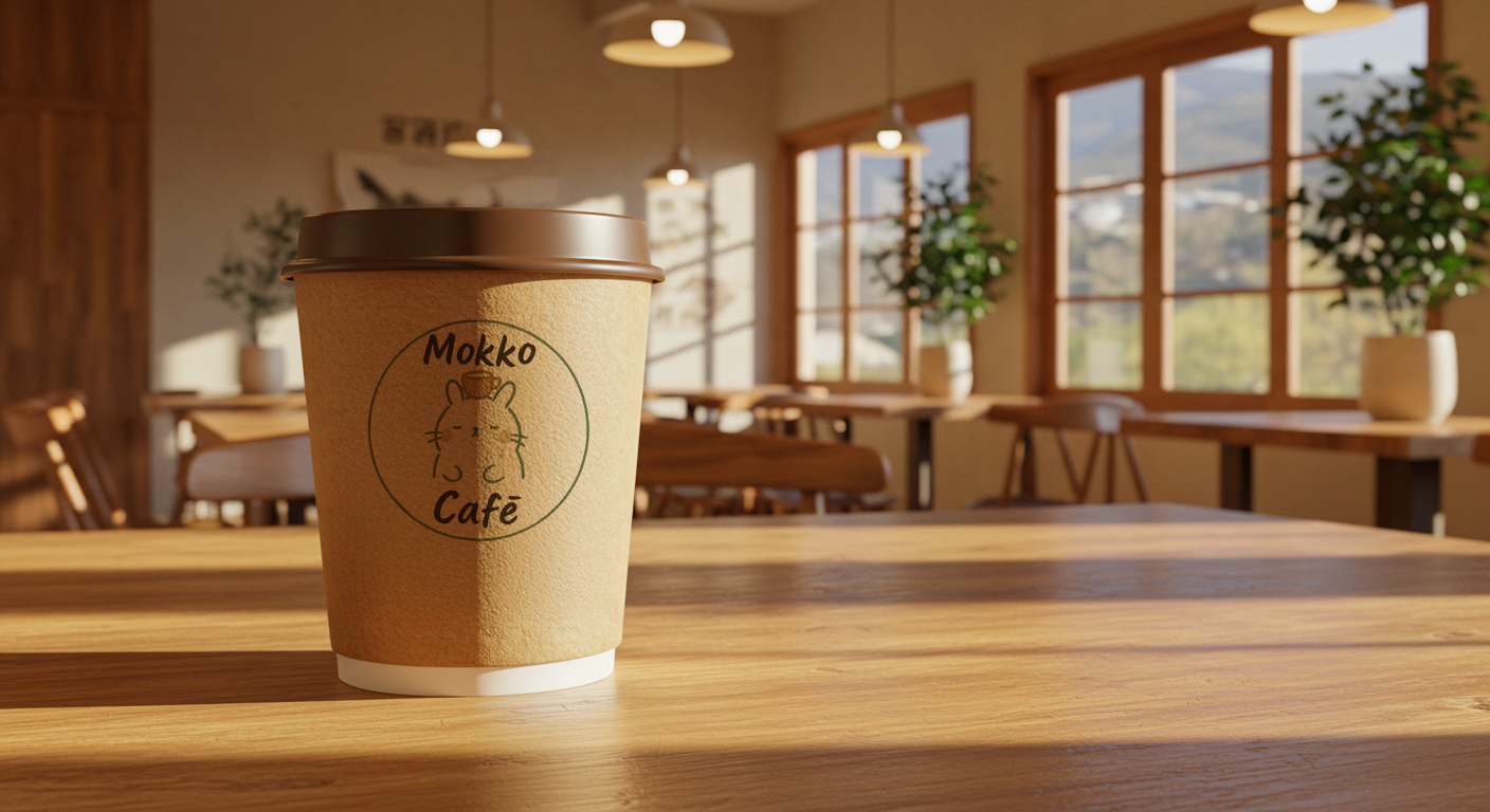 Mockup da embalagem de café ou chá Mokko Café.